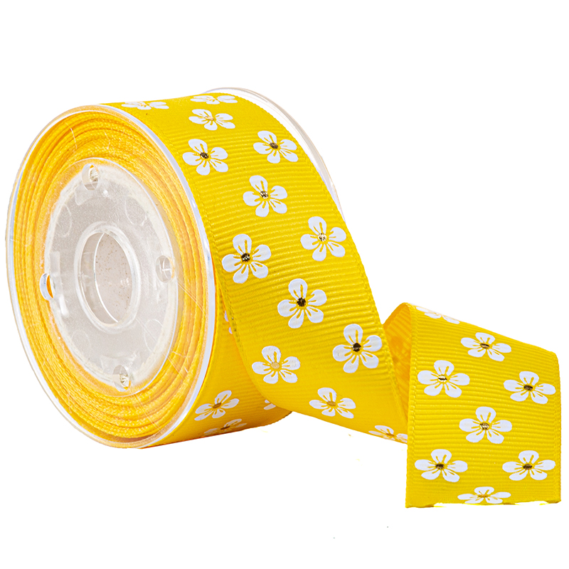 Printed Flower Grosgrain Ribon